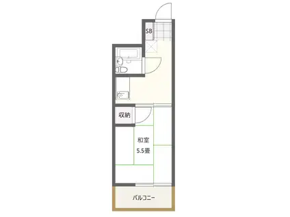 マンション翠嵐(1DK/5階)の間取り写真