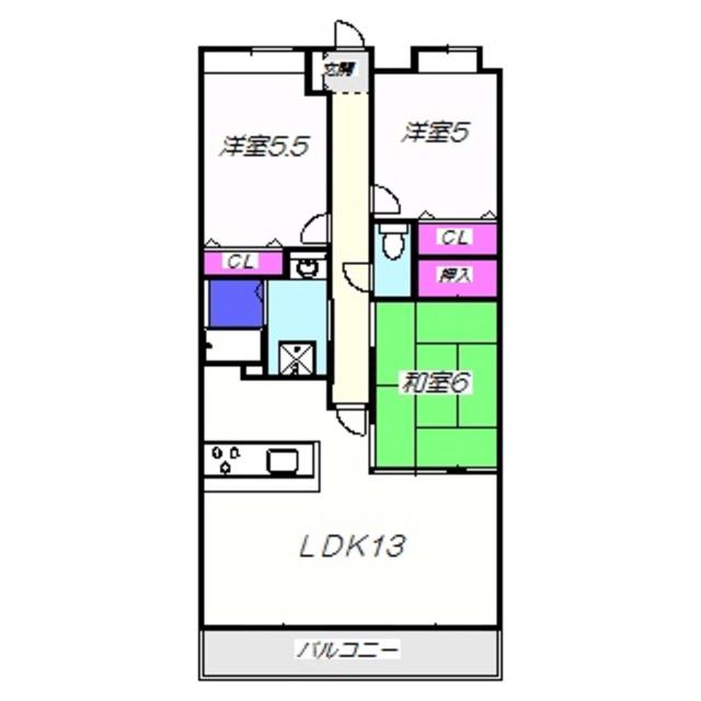 ルナ・ピエーナ泉北(3LDK/2階)の間取り写真