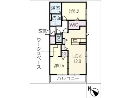 プレシオサ(2LDK/3階)の間取り写真