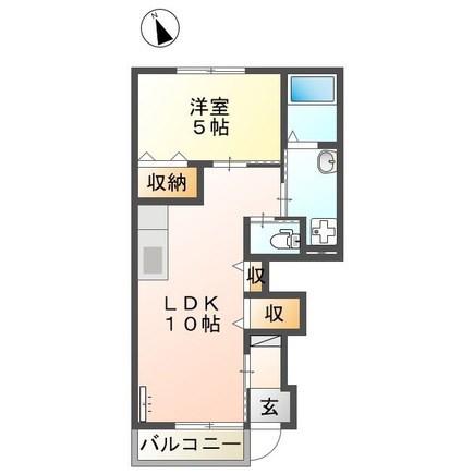 BELLE FLEUR(1LDK/1階)の間取り写真