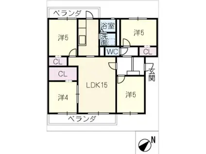 丸山6号棟305(4LDK/3階)の間取り写真