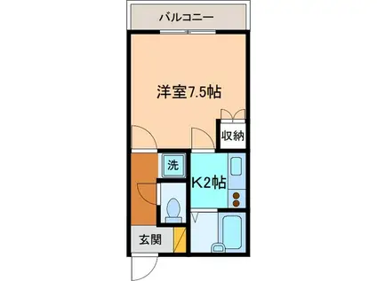 イースト92(1K/2階)の間取り写真