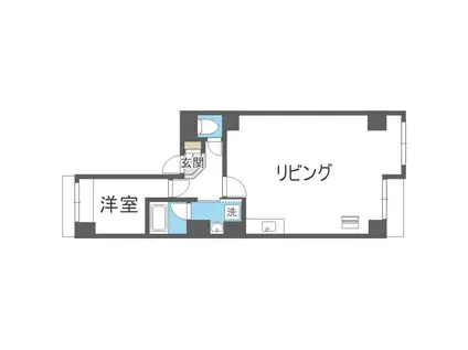 ビーマックスビル(1LDK/5階)の間取り写真