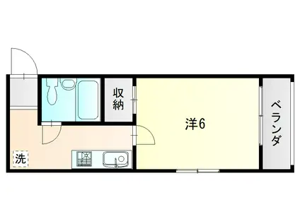 カスティーヨ泉 二番館(1K/4階)の間取り写真