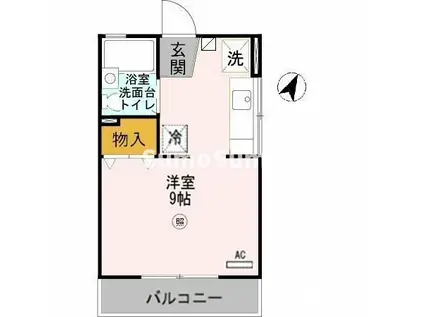 大久保ハイツ(ワンルーム/2階)の間取り写真