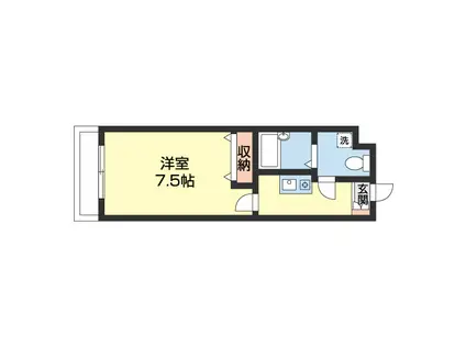 ぷてぃこんふぉーる(1K/4階)の間取り写真