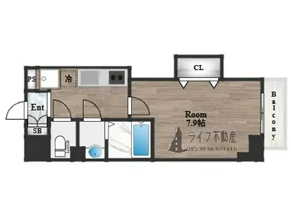 LUXE長田(1K/9階)の間取り写真