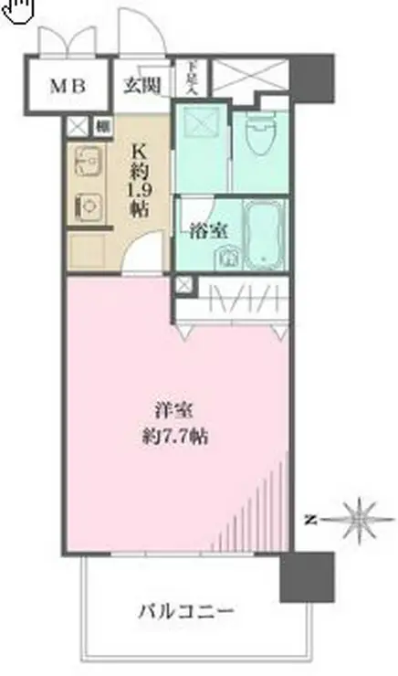 アボリアスコート笹塚イースト 1階階 間取り