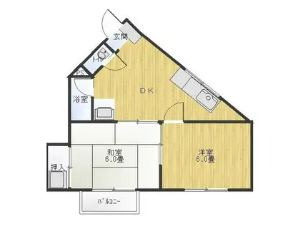 レクセラ上福岡(2DK/2階)の間取り写真