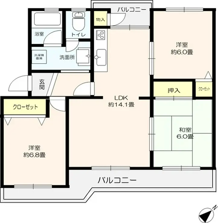 グリーンハイム検見川 1階階 間取り
