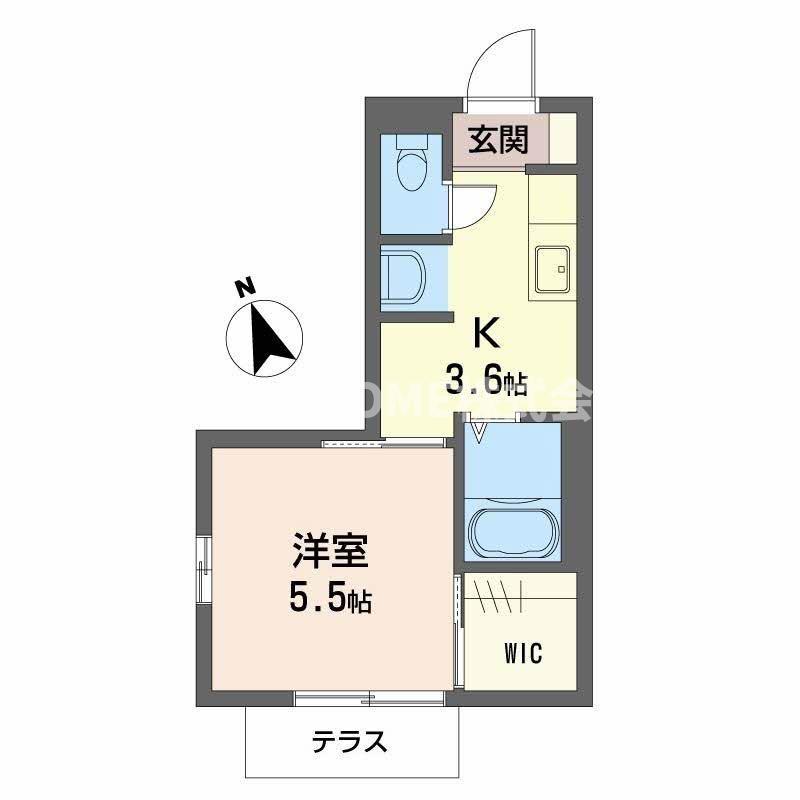 マノワールAB(1K/1階)の間取り写真