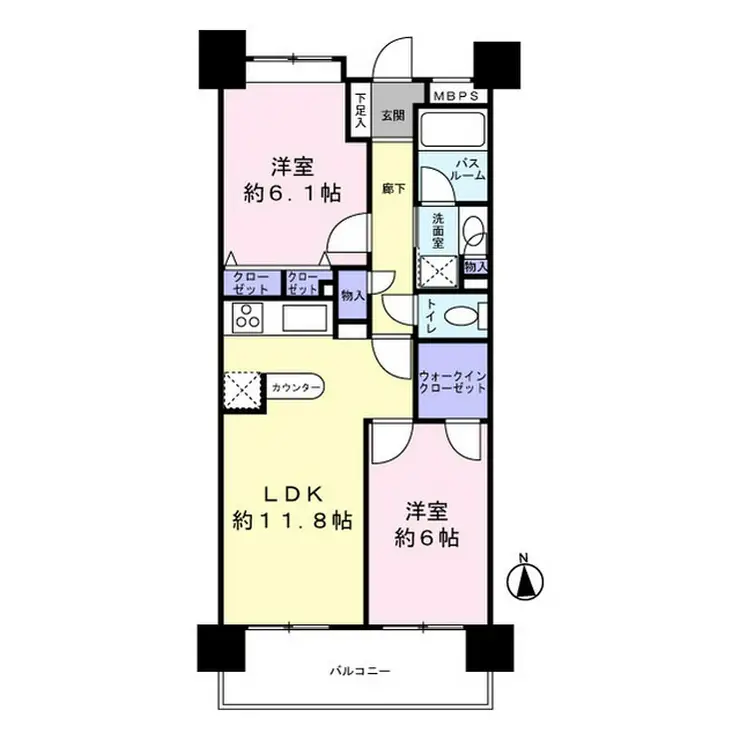 ライオンズマンション横浜桜木町 7階階 間取り