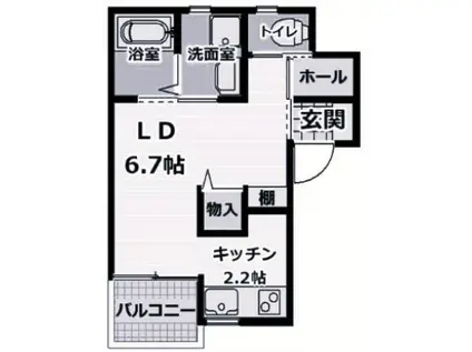 エターナルシー大久保(1K/3階)の間取り写真