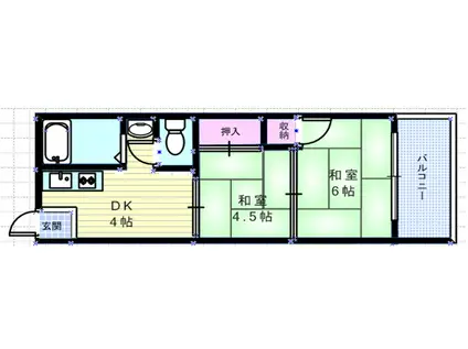 松本マンション(2DK/4階)の間取り写真