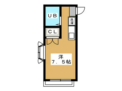 レジデンスピア3(ワンルーム/1階)の間取り写真
