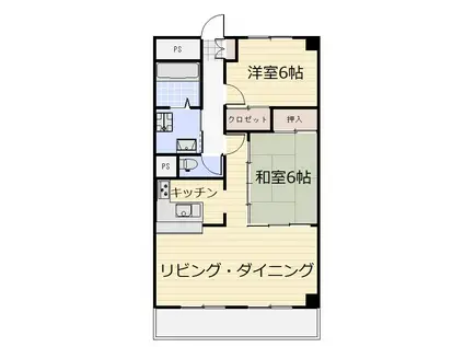 アルファレジデンス駅東(2LDK/7階)の間取り写真