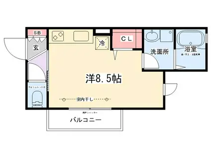 玉川学園エイチ・エス(ワンルーム/1階)の間取り写真