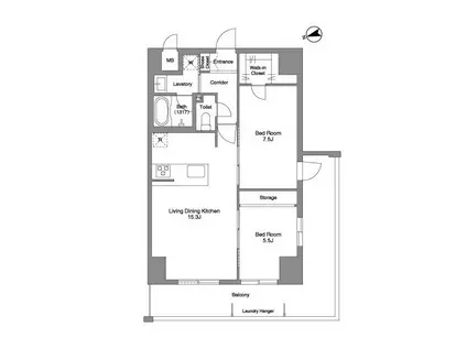 PRIMA STELLA プリマステラ(2LDK/4階)の間取り写真