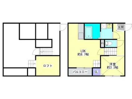DOLCE VITA西町(1LDK/1階)の間取り写真