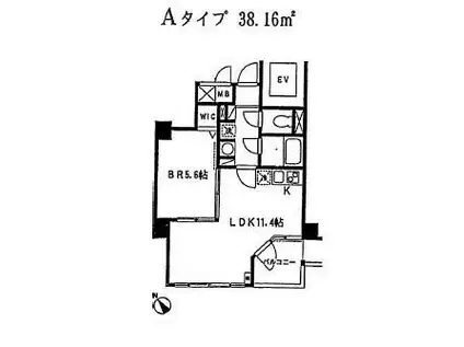 メゾンド島津山(1LDK/2階)の間取り写真