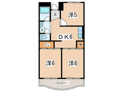 グリーンプラザ御園IV(3DK/2階)の間取り写真