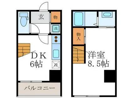 YS FLATS西陣(1DK/6階)の間取り写真