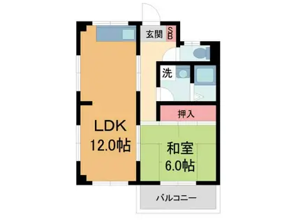 村上マンション(1LDK/3階)の間取り写真