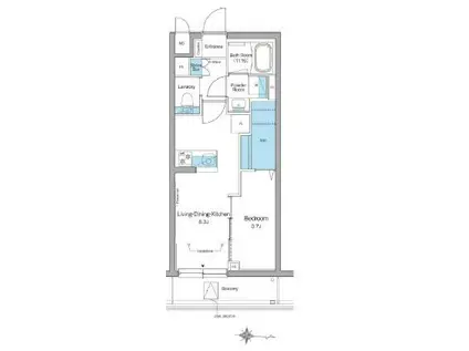 ルフォンリヴェント杉並永福(1LDK/3階)の間取り写真