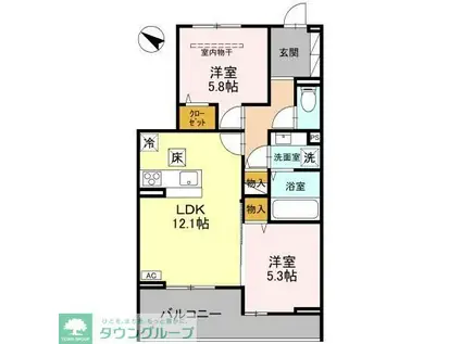 サイカチ(2LDK/3階)の間取り写真