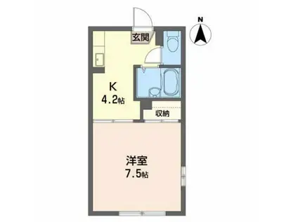 パディオ・グランデA(1K/1階)の間取り写真