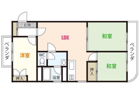 T&K観光ビル(3LDK/3階)の間取り写真