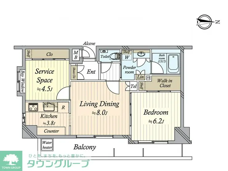スタジオデン押上 2階階 間取り