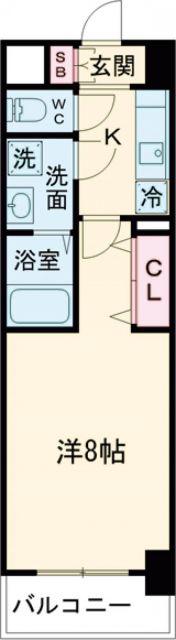S-RESIDENCE四日市市堀木AMANTE(1K/14階)の間取り写真