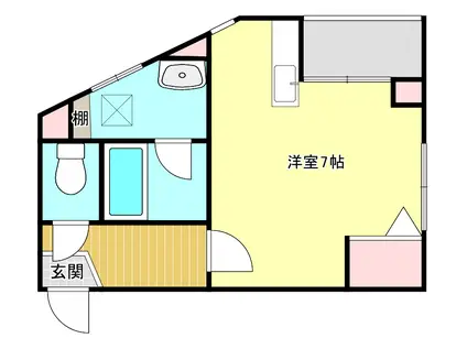 眞喜ビル(ワンルーム/3階)の間取り写真