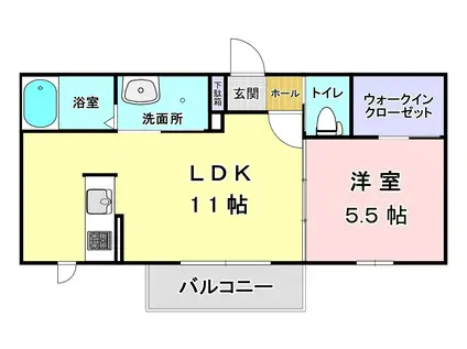 FELISEED SAIA(1LDK/2階)の間取り写真