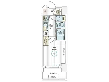 エステムコート名古屋鶴舞IIレアーヴ(1K/11階)の間取り写真