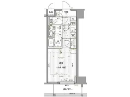 エスリード名古屋東別院(1K/6階)の間取り写真