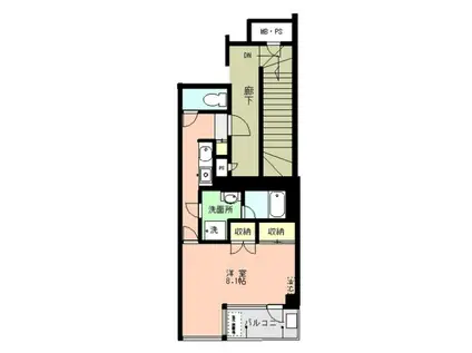 オーク高輪ビル(1K/3階)の間取り写真