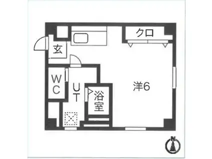 木村ビル(ワンルーム/4階)の間取り写真