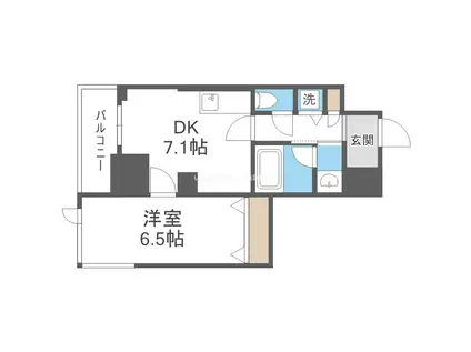 ORSUS新大阪(1DK/3階)の間取り写真
