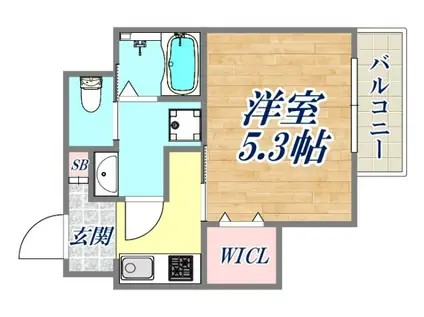 フォーリアライズ昭和南通1(1K/9階)の間取り写真