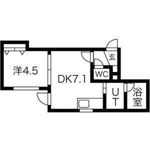 アムール大通東(1LDK/3階)の間取り写真