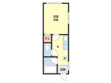 TJ西浜 B(1K/1階)の間取り写真