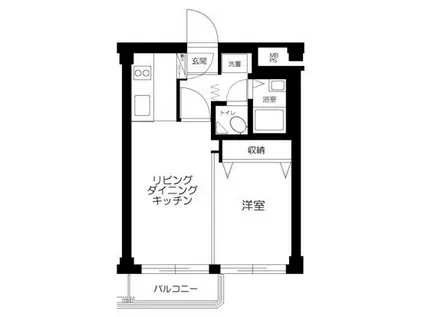 ウインベルデュエット川口(1LDK/3階)の間取り写真