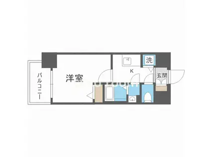 エスリードレジデンス大阪福島(1K/7階)の間取り写真