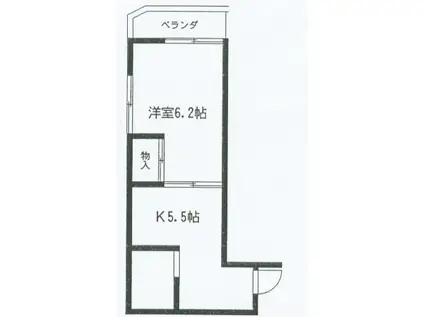 ビバリーヒルズ緑ヶ丘(1K/2階)の間取り写真