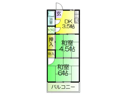 ハイツ翠光園(2DK/3階)の間取り写真