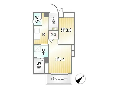 エヌエムキャラントドゥ(2K/3階)の間取り写真