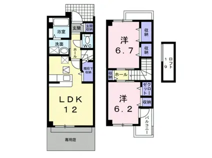ジラソーレ(2LDK/1階)の間取り写真