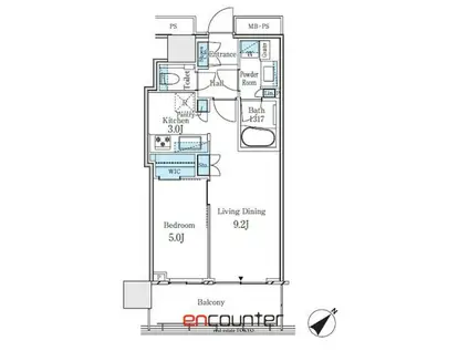 コスギ サード アヴェニュー ザ・レジデンス(1LDK/6階)の間取り写真